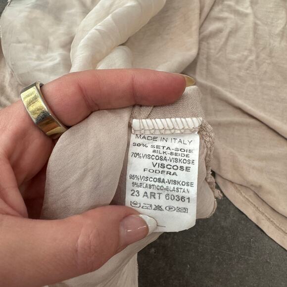 Vintage Y2K Italian Sheer Silk Cardigan Cream Beige Neutral Chic Longsleeve S - Picture 3 of 4